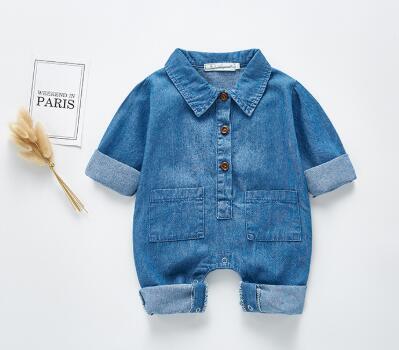 Newborn Baby Boy Denim Romper