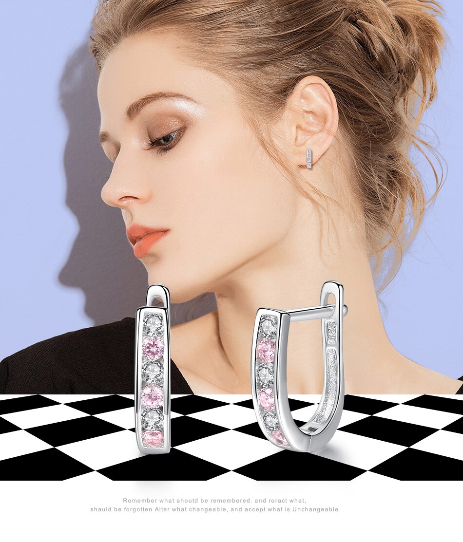 C2C Mall-BELAWANG Jewelry 925 Sterling Silver Crystal Small Stud Earrings