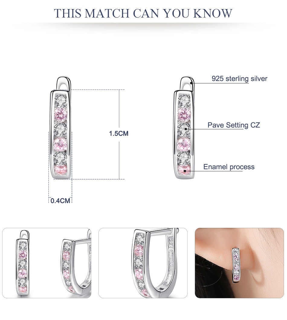 C2C Mall-BELAWANG Jewelry 925 Sterling Silver Crystal Small Stud Earrings