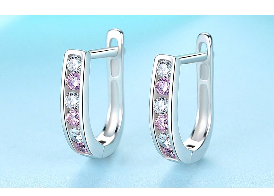 C2C Mall-BELAWANG Jewelry 925 Sterling Silver Crystal Small Stud Earrings