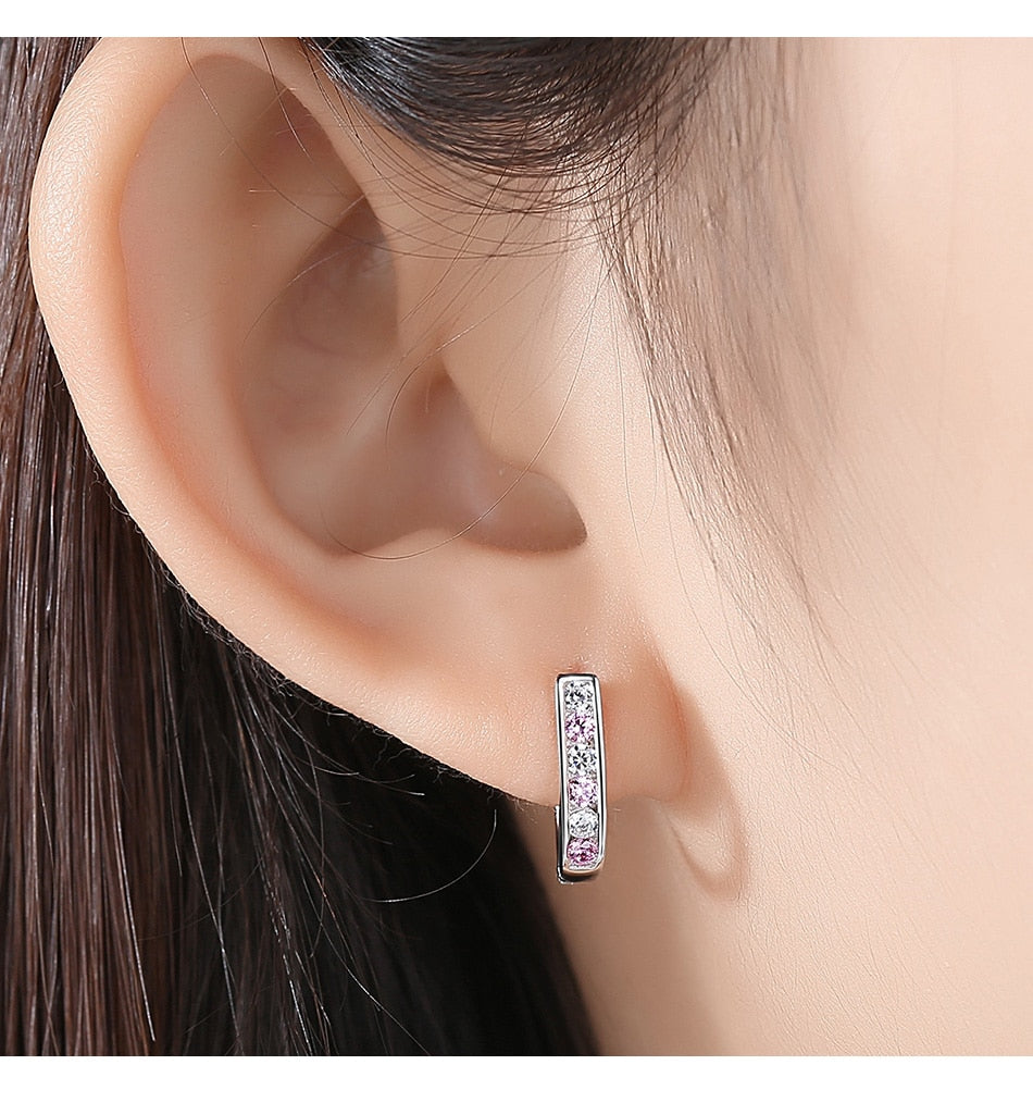 C2C Mall-BELAWANG Jewelry 925 Sterling Silver Crystal Small Stud Earrings
