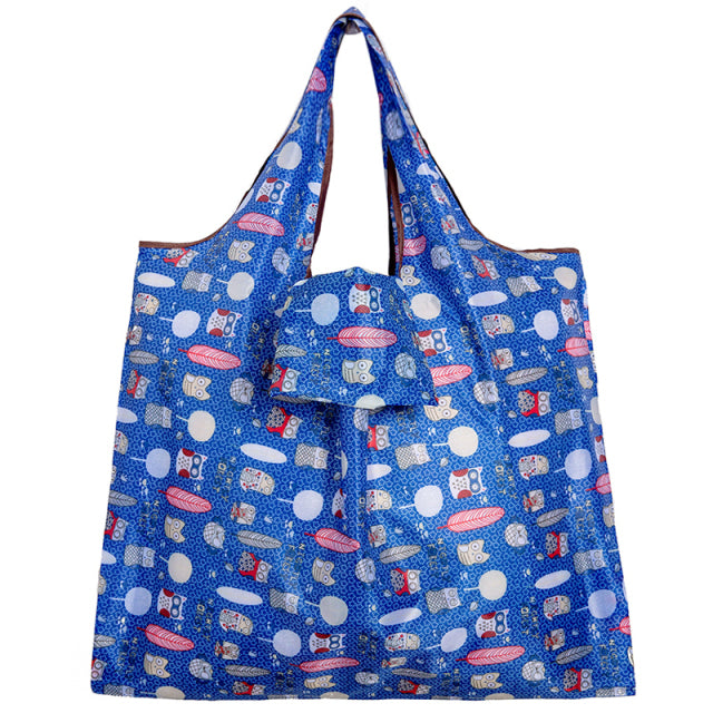 Big Size Thick Nylon Large Tote ECO Reusable Polyester Portable Shoulder Women&#39;s Handbags Folding Pouch Shopping Bag Foldable