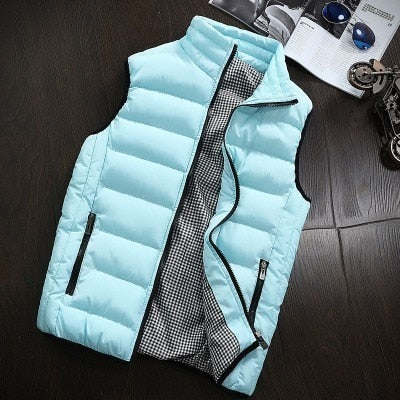 C2C Mall-Down Waistcoat Sleeveless Cotton Winter Men Jacket
