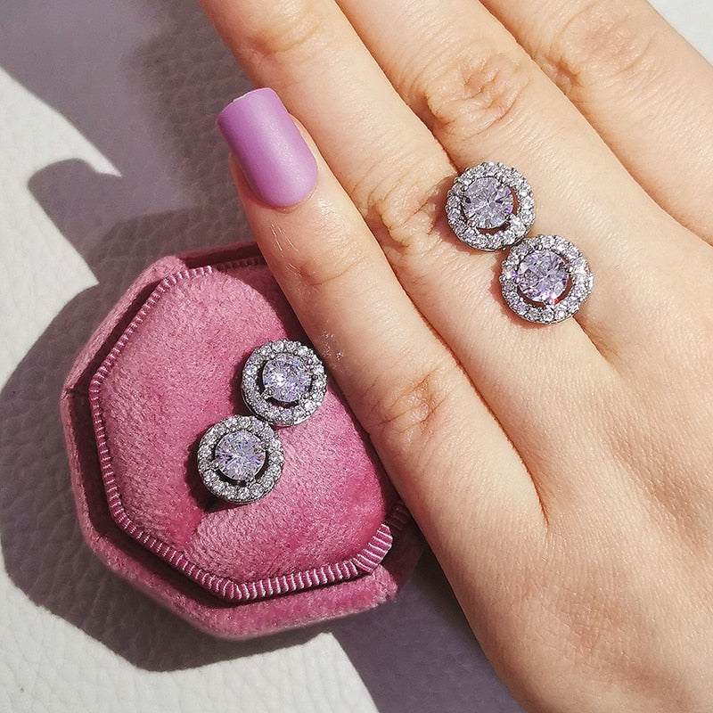 Moonso Luxury 925 Sterling Silver CZ Drop Ladies Earing