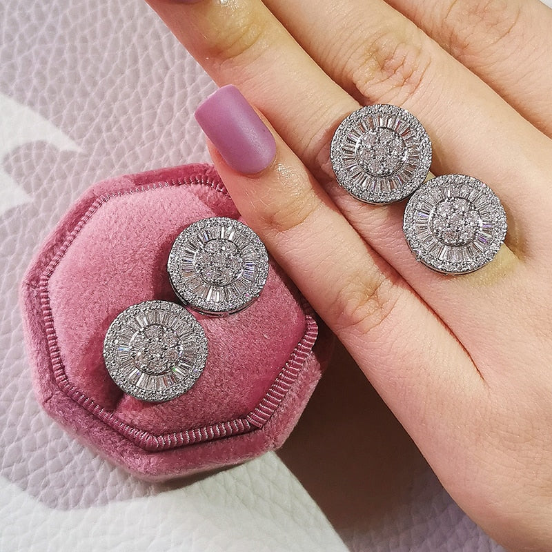 Moonso Luxury 925 Sterling Silver CZ Drop Ladies Earing
