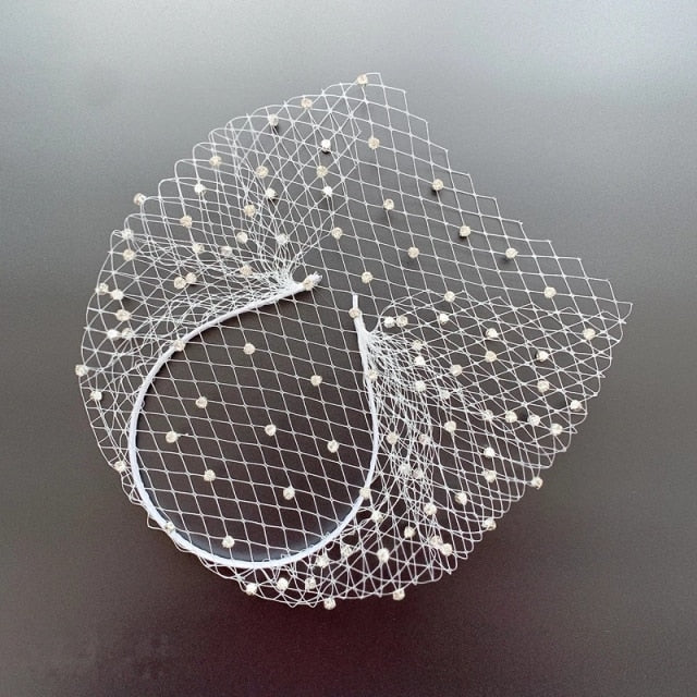 C2C Crystal Face Net Charming Wedding Veil and Headband Occasional Veil