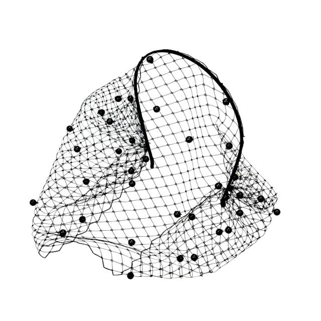 C2C Crystal Face Net Charming Wedding Veil and Headband Occasional Veil
