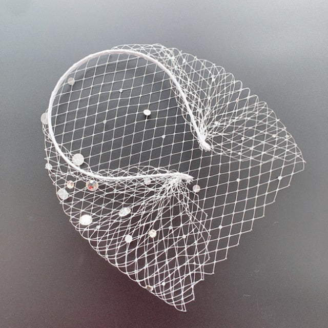 C2C Crystal Face Net Charming Wedding Veil and Headband Occasional Veil