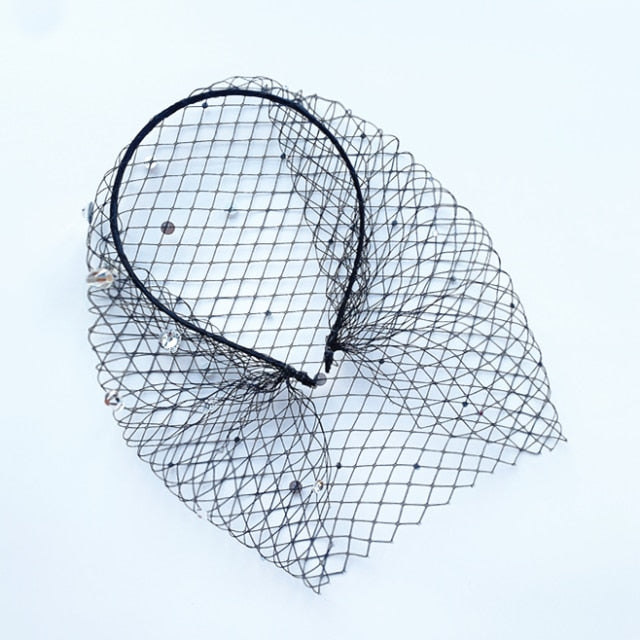 C2C Crystal Face Net Charming Wedding Veil and Headband Occasional Veil