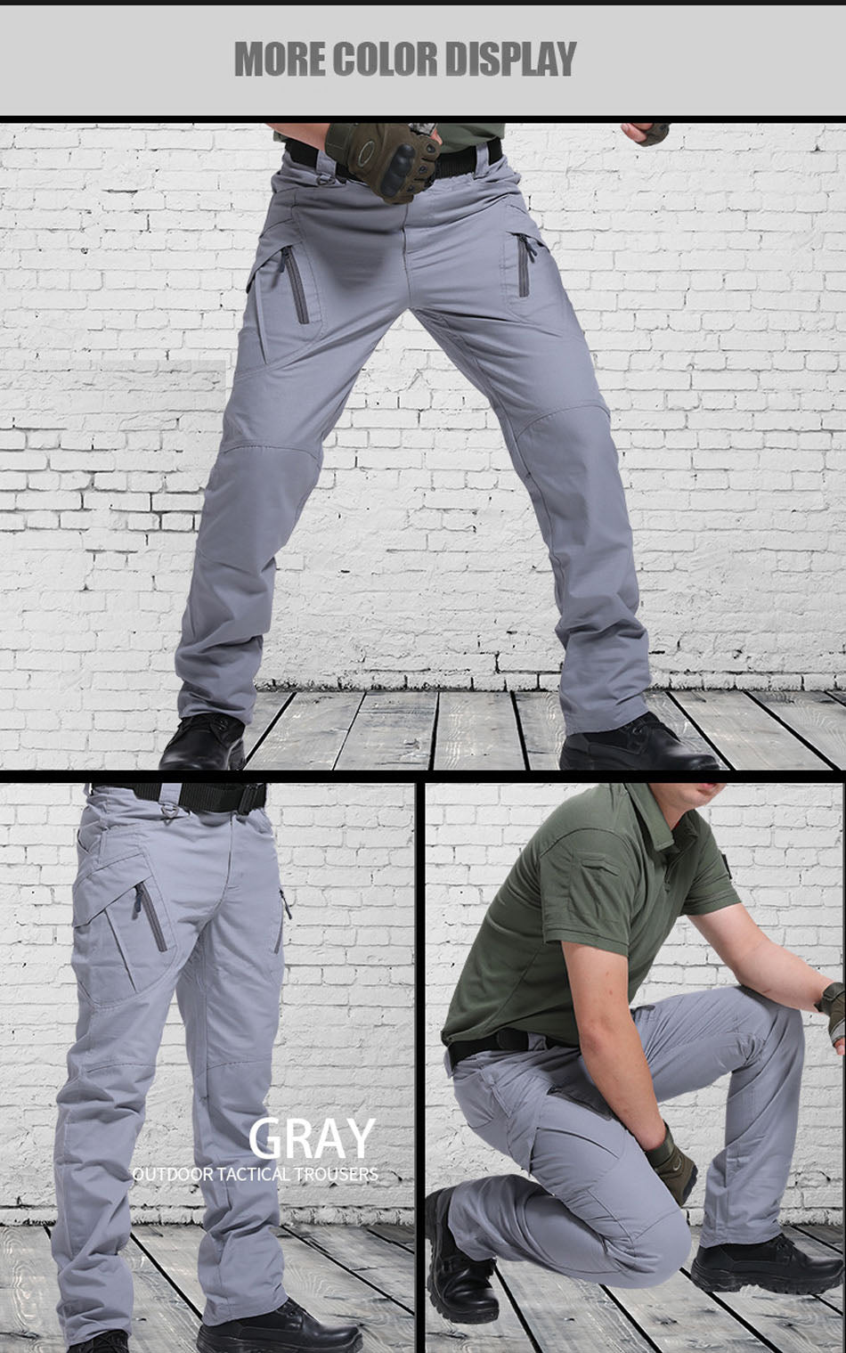 Mens Tactical Pants Multiple Pocket Elasticity Military