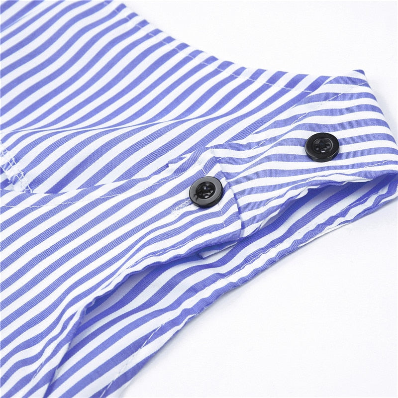 C2C Stripe Sleeveless & Loose Women Casual Short Mini Dress