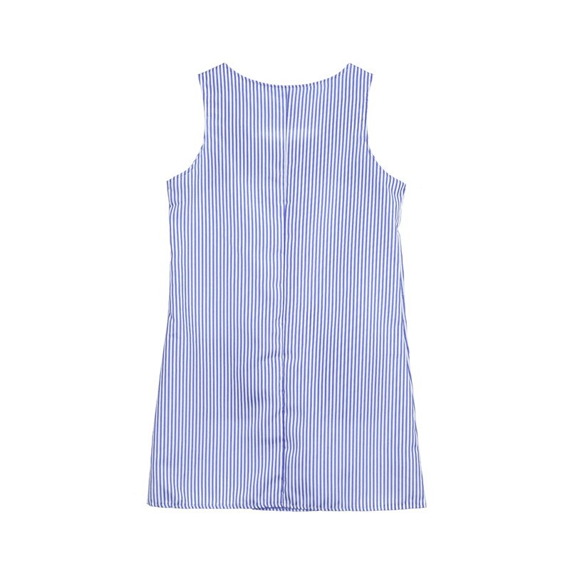 C2C Stripe Sleeveless & Loose Women Casual Short Mini Dress