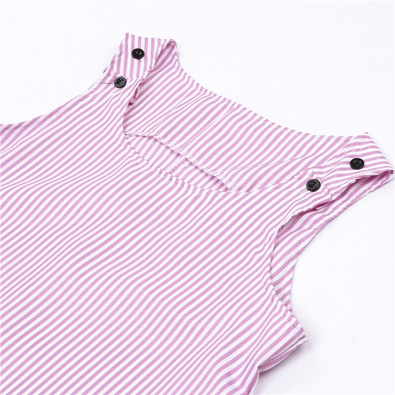 C2C Stripe Sleeveless & Loose Women Casual Short Mini Dress