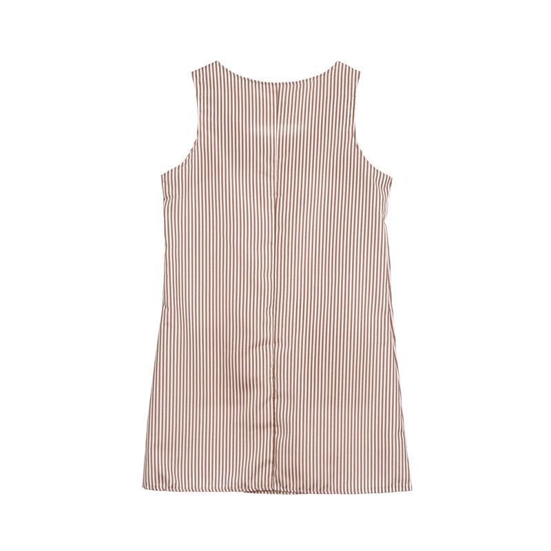 C2C Stripe Sleeveless & Loose Women Casual Short Mini Dress
