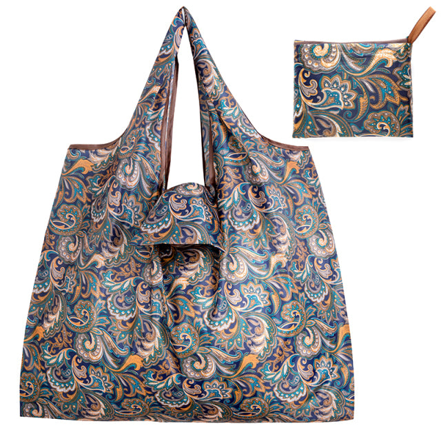 Big Size Thick Nylon Large Tote ECO Reusable Polyester Portable Shoulder Women&#39;s Handbags Folding Pouch Shopping Bag Foldable