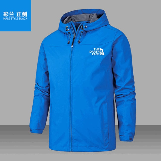 Men's Fashion Winter Outdoor Light Jacket Zipper Waterproof and Hooded Coat