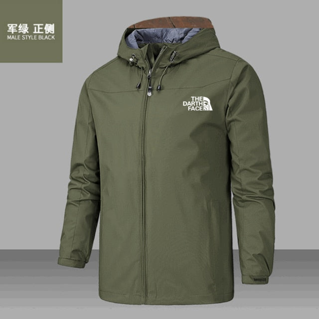Men's Fashion Winter Outdoor Light Jacket Zipper Waterproof and Hooded Coat