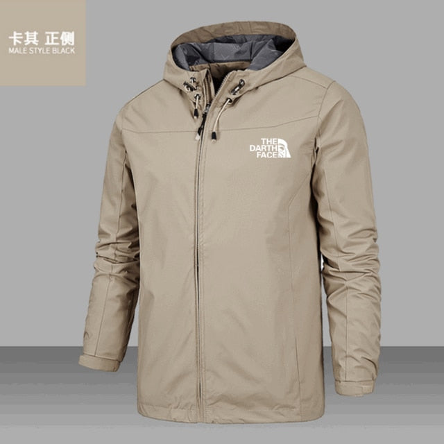 Men's Fashion Winter Outdoor Light Jacket Zipper Waterproof and Hooded Coat