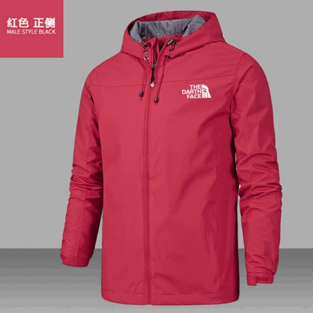 Men's Fashion Winter Outdoor Light Jacket Zipper Waterproof and Hooded Coat
