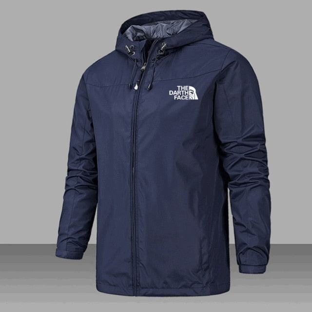 Men's Fashion Winter Outdoor Light Jacket Zipper Waterproof and Hooded Coat