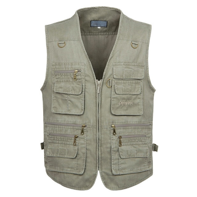New Male Multi Pocket Casual Summer Cotton Sleeveless Vest