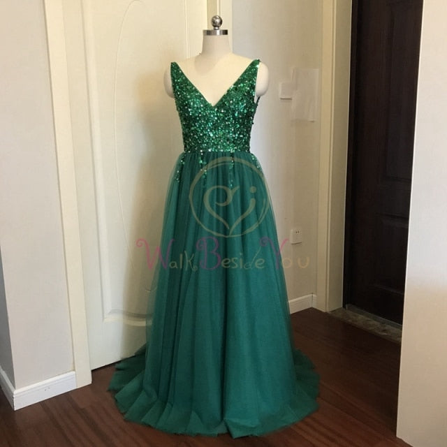 C2C High Split Tulle Sleeveless Evening A-line Lace Up Plus Size Dress