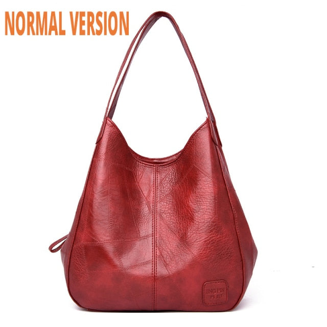 C2C High Quality Leather PU Shoulder Solid Vintage Women's Handbag