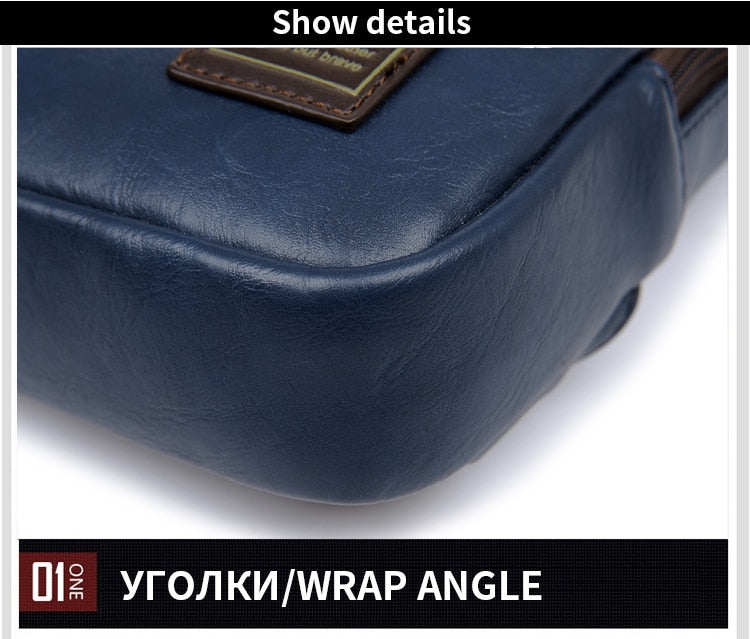 JackKevin Men's Leather Crossbody Theftproof Chest and Shoulder Mens Bags