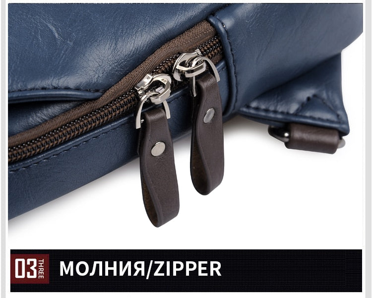 JackKevin Men's Leather Crossbody Theftproof Chest and Shoulder Mens Bags