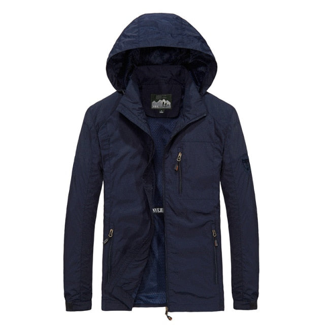 Men's Windbreaker and Waterproof Military Hooded Jacket