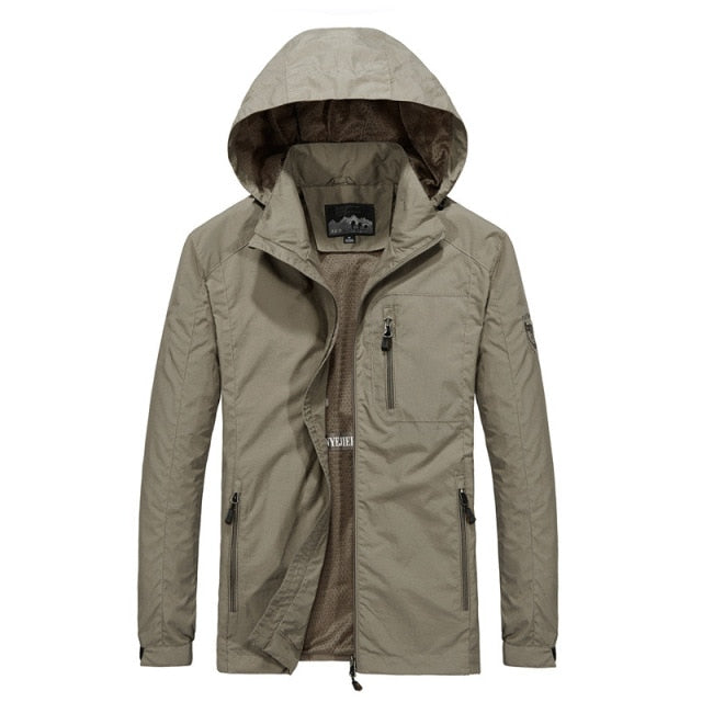 Men's Windbreaker and Waterproof Military Hooded Jacket