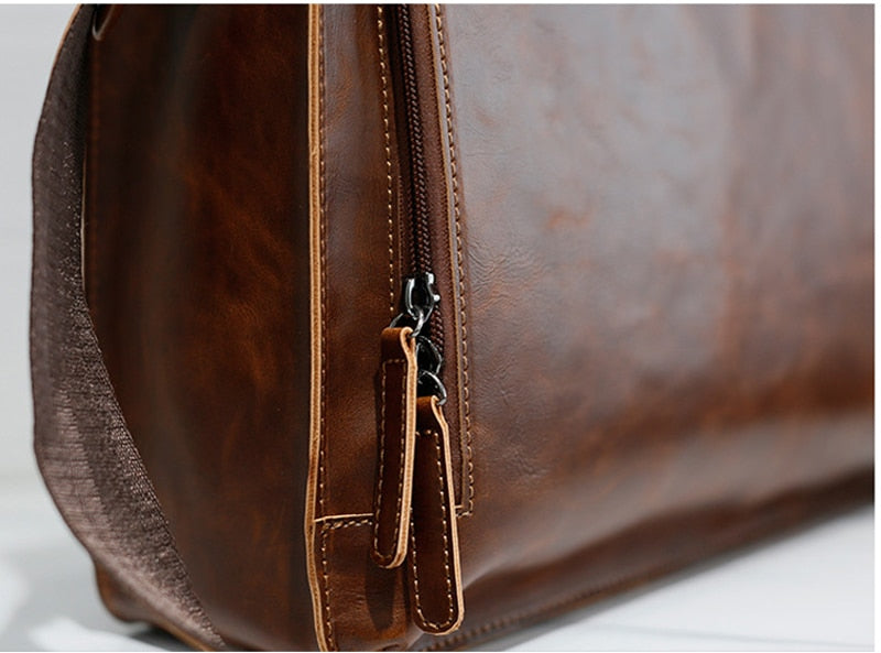 Vintage Leather Shoulder Laptop Briefcase