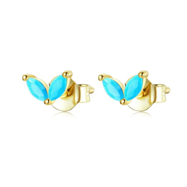 WOSTU Flower Heart Stud Earrings 100% 925 Sterling Silver Pearl Small Earrings For Women Wedding Engagement Jewelry Gifts