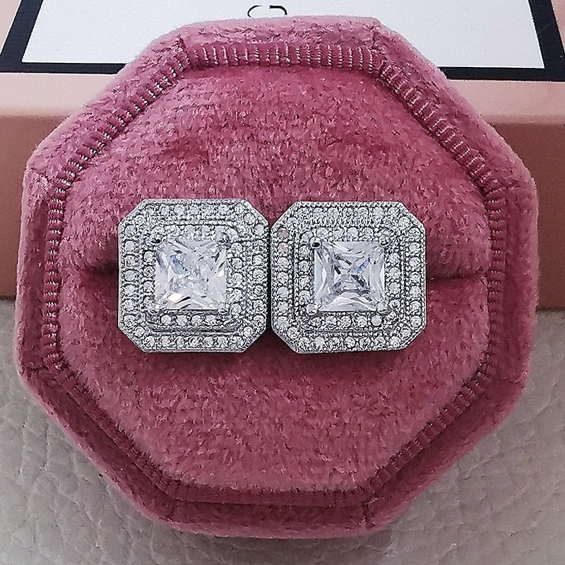 Moonso Luxury 925 Sterling Silver CZ Drop Ladies Earing