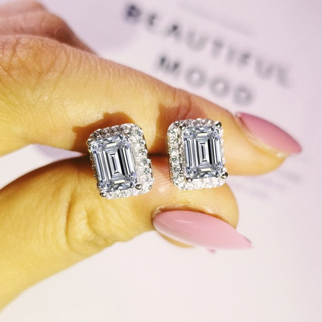 Moonso Luxury 925 Sterling Silver CZ Drop Ladies Earing