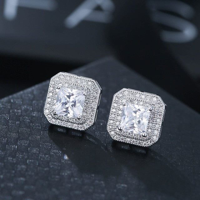 Moonso Luxury 925 Sterling Silver CZ Drop Ladies Earing