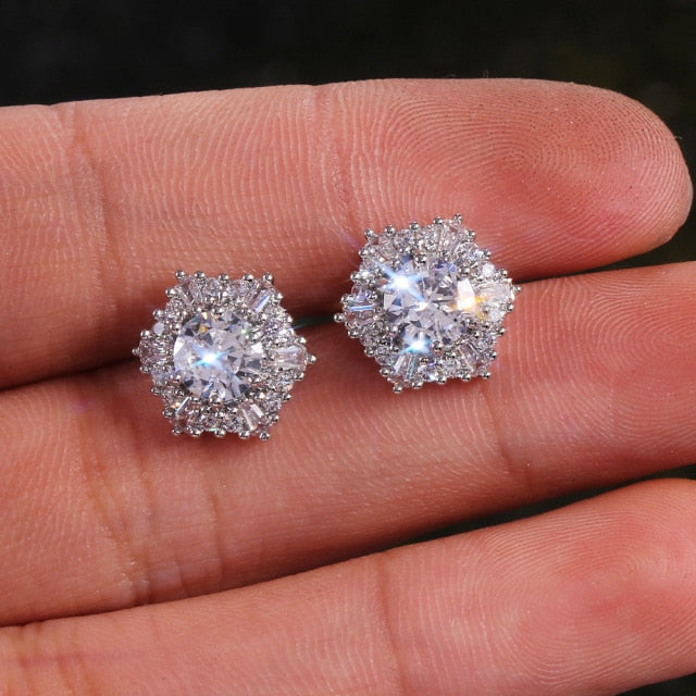 Moonso Luxury 925 Sterling Silver CZ Drop Ladies Earing