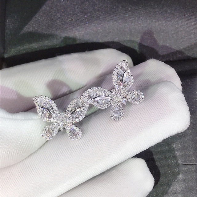 Moonso Luxury 925 Sterling Silver CZ Drop Ladies Earing