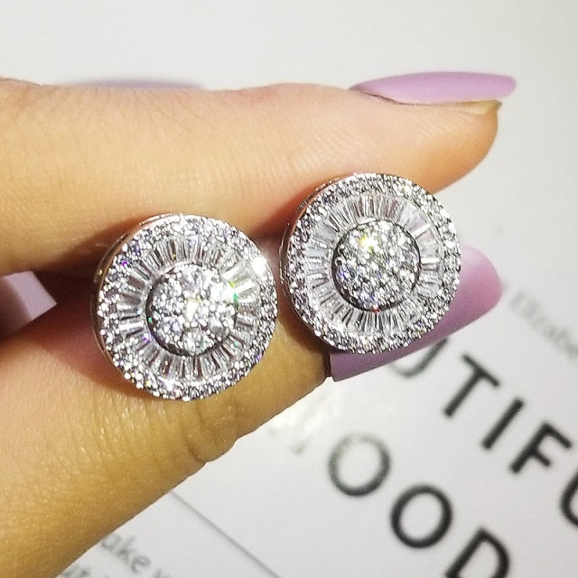Moonso Luxury 925 Sterling Silver CZ Drop Ladies Earing