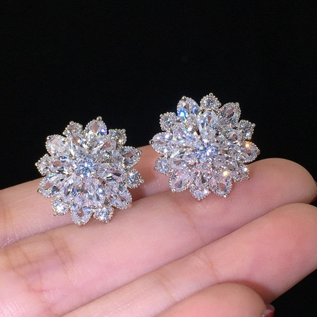 Moonso Luxury 925 Sterling Silver CZ Drop Ladies Earing