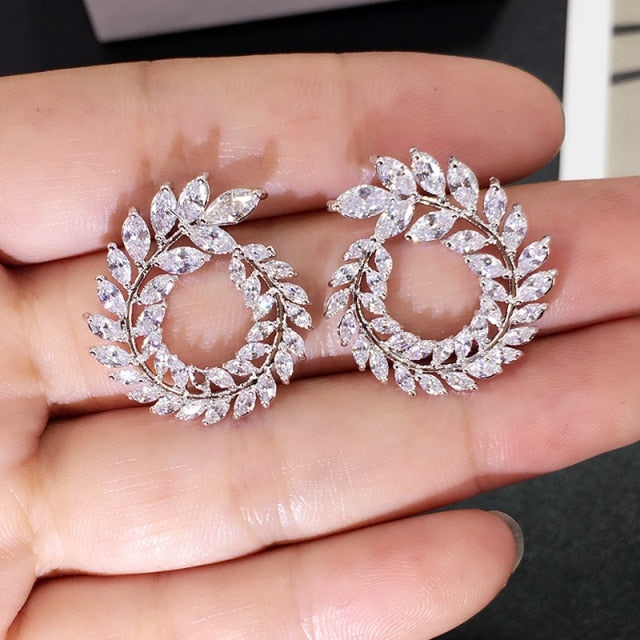 Moonso Luxury 925 Sterling Silver CZ Drop Ladies Earing