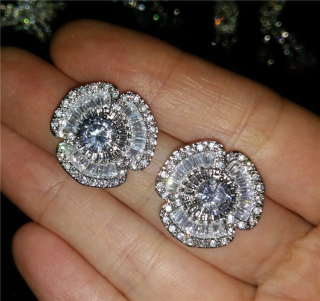 Moonso Luxury 925 Sterling Silver CZ Drop Ladies Earing