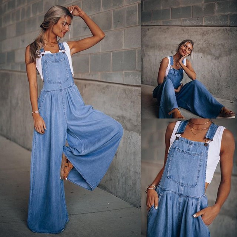 C2C Lugentolo Loose Wide Leg Ladies Jumpsuit