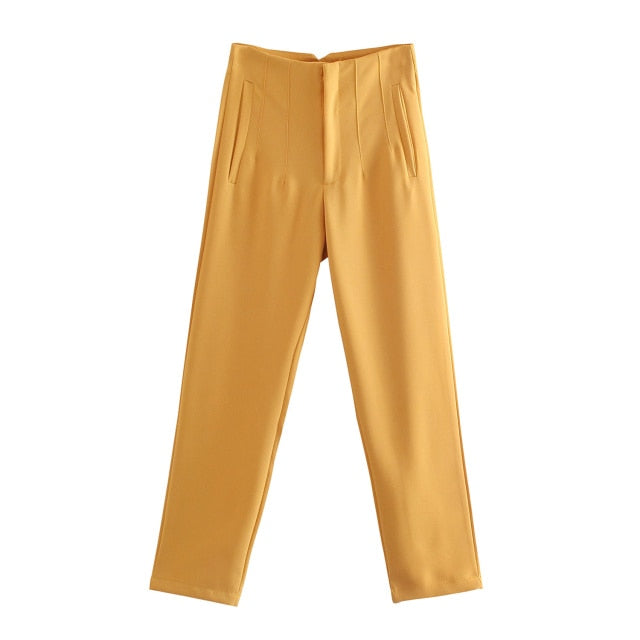 Za Spring Trouser High Waisted Ladies Fashion Pants