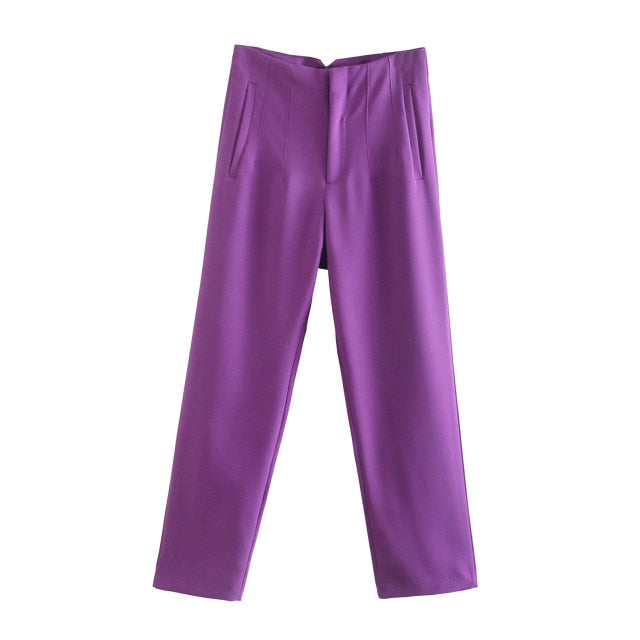 Za Spring Trouser High Waisted Ladies Fashion Pants