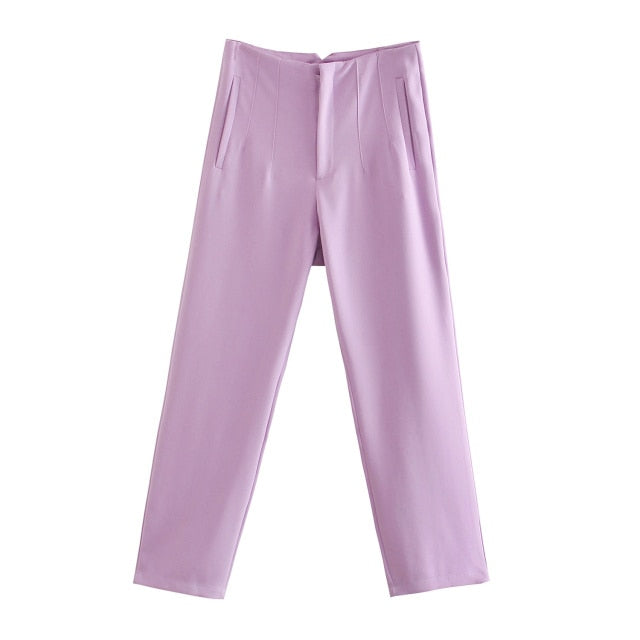 Za Spring Trouser High Waisted Ladies Fashion Pants