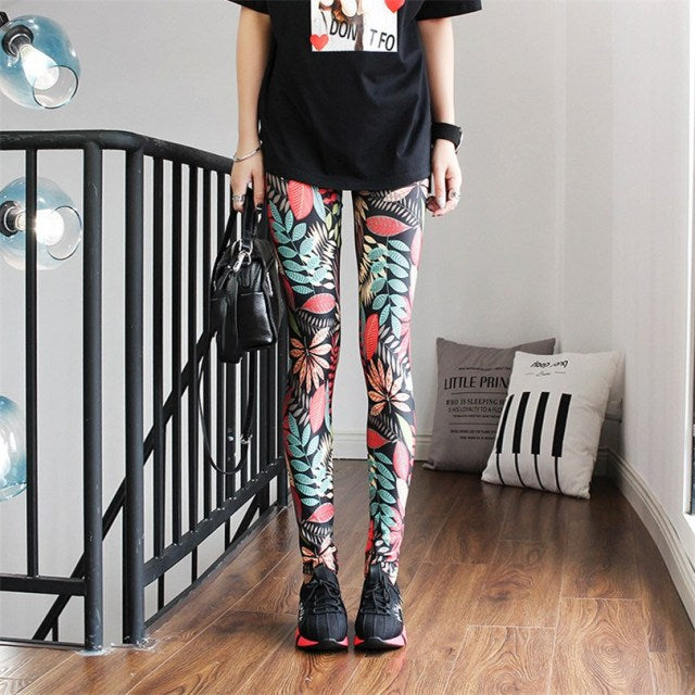 C2C Ankle Length Ladies Colorful Print Leggings