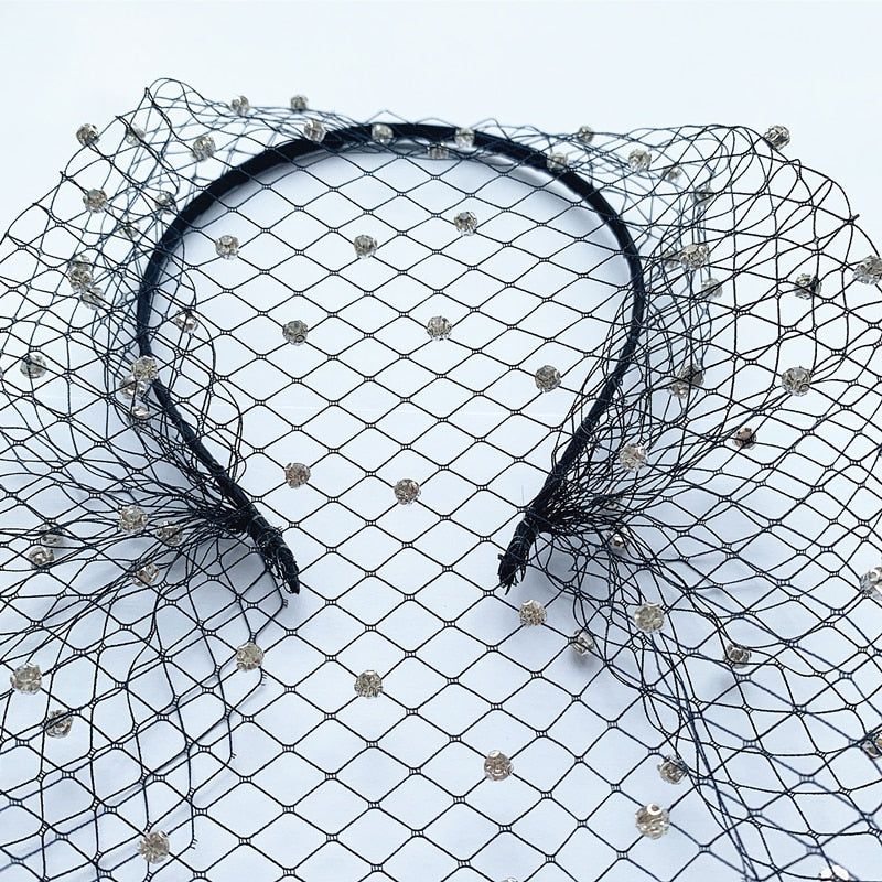 C2C Crystal Face Net Charming Wedding Veil and Headband Occasional Veil
