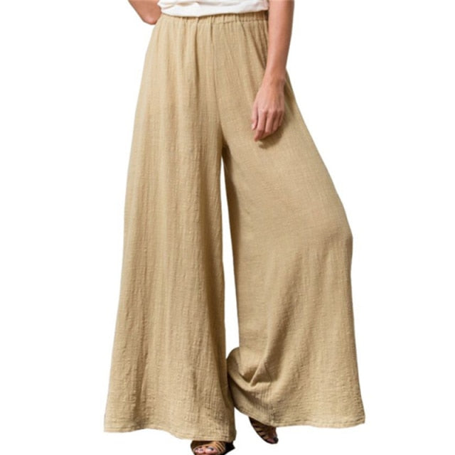 LLYGE Wide Leg High Waist Drawstring Loose Casual Ladies Pants