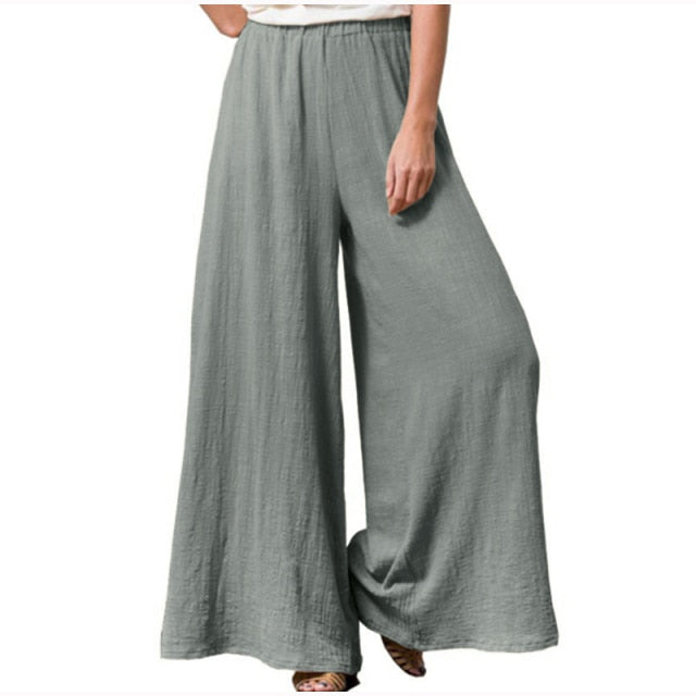LLYGE Wide Leg High Waist Drawstring Loose Casual Ladies Pants